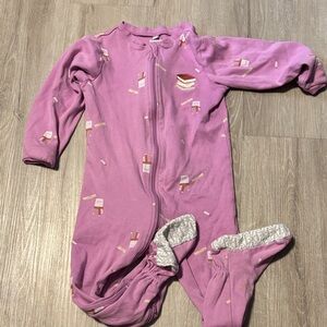 Pekkle Adorable Purple Kids Footie Pajamas